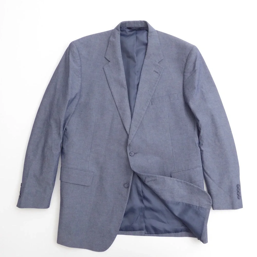 Jos. A. Bank Mens Blazer Sport Coat Blue Classic Collection 100% Cotton 48L